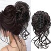 Hanaoops Hairpieces Bun Ponytail Extension Claw Clip Curly Wavy Synthetic