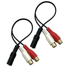 3.5mm to RCA Y Splitter Cable, Dafensoy Gold-Plated 3.5mm (1/8") Stereo Audio Female to 2 RCA Female Audio Y Splitter Connector Adapter Cable, 10 Inch 2-Pack