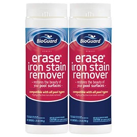 BioGuard Erase Iron Stain Remover, 1.75 lb, Pack of 2, Highly Effective Iron Stain Remover, Restore Pool Surfaces, Suitable for All Pool Types
