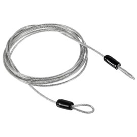 PATIKIL Security Steel Cable 2.5mm x 2m/6.56ft Coated Luggage Lock Wire Rope with Double Loop Transparent