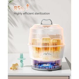 HEYVALUE Bottle Sterilizer, Baby Bottle Sterilizer, Easy One Button Control Electric Bottle Sterilizer (Esterilizador de Biberones), for Baby Bottles, Pacifiers, Breast Pump Parts, BPA-Free