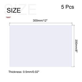 MECCANIXITY 5 Pack Clear Plastic Sheet Transparency Panel 8x12x0.02'' Plastic Card Flexible Plastic Blanks PET Sheets for Picture Frame Replacement, Crafts