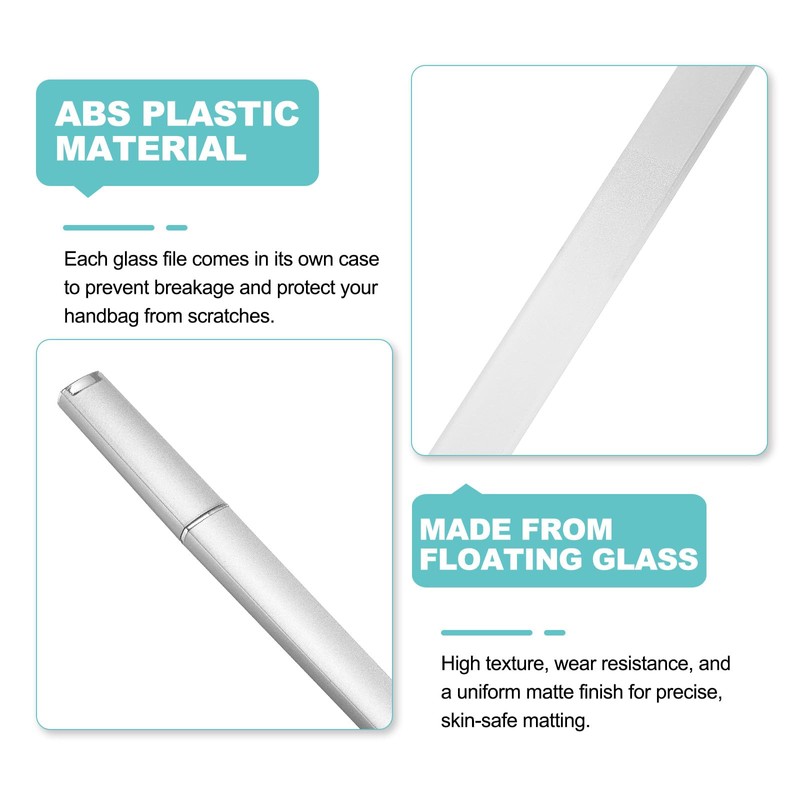sourcing map Glass Nail File Kit 280 Grit Double Sided