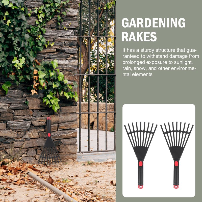 DOITOOL Hand Rake 2 Pieces Garden Grass Rake Hand Rake