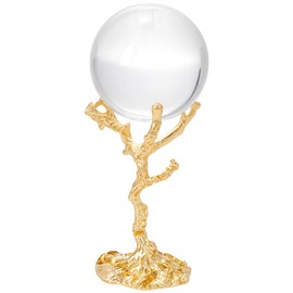 AHANDMAKER Crystal Ball Stand, Metal Tree Shape Sphere Display Stand Luxury Golden Ornament Rack Base for Home Decoration Crafts Office Livingroom Boho Witchy Altar Decor Photography Props