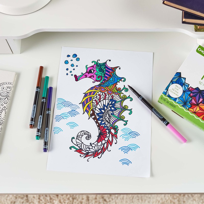 Crayola Fine Line Markers for Adults (40ct), Skinny Marker Set