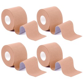 PYEUIFT Pack of 4 Finger Tape, Extra Strong, Sports Tape, White, Sports Tape, Football Tape, Finger Tape for Volleyball, All Sports, Strong Adhesion, Skin-Friendly (2.5/3.8 cm x 9 m)