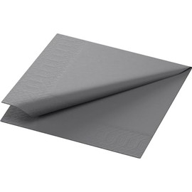 Duni Cocktail Napkins 3-Ply Cellulose Plain Granite Grey 24 x 24 cm Pack of 250