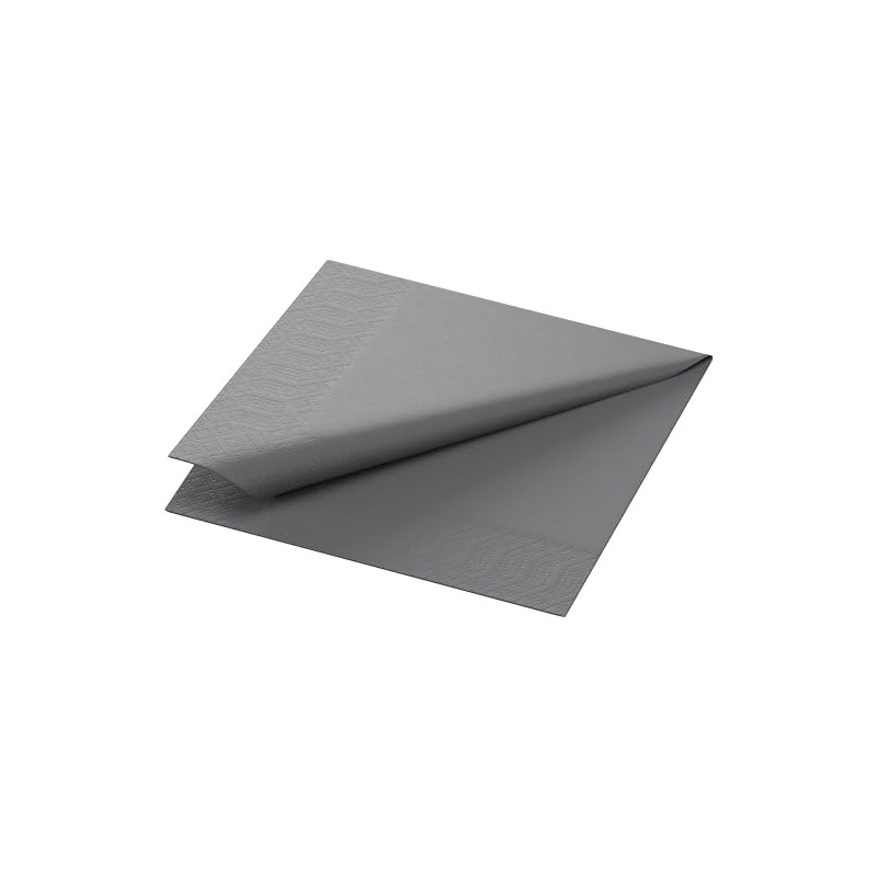 Duni Cocktail Napkins 3-Ply Cellulose Plain Granite Grey 24 x