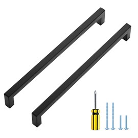 Ravinte 30 Pack Square Cabinet Pulls 10 Inch Black Kitchen Cabinet Handles Matte Black Kitchen Hardware for Cabinet Black Drawer Pulls Black Square Bar Cabinet Pulls Drawer Handles
