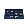 Oirlv Blue Microfibre Jewellery Trays 12 Grids Earrings Bracelets Display