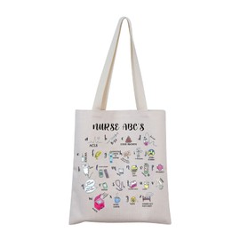 Nurse Alphabet Tote Bag Nurse Appreciation Gift Nursing School Gift Nurse Week Gift Nursing Students Gift (Black CA)