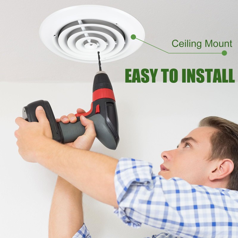 Therwen 1 Piece 8 Inch Round Vent Cover Ceiling Diffuser