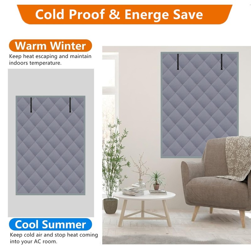 Aprllolg Winter Insulated Window Cover,3 Layer 63 x 39 Inch