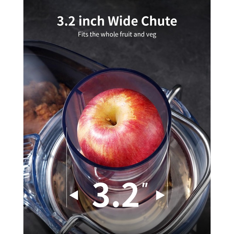 GDOR 1200W Juicer Machines with Larger 3.2" Feed Chute, 45oz