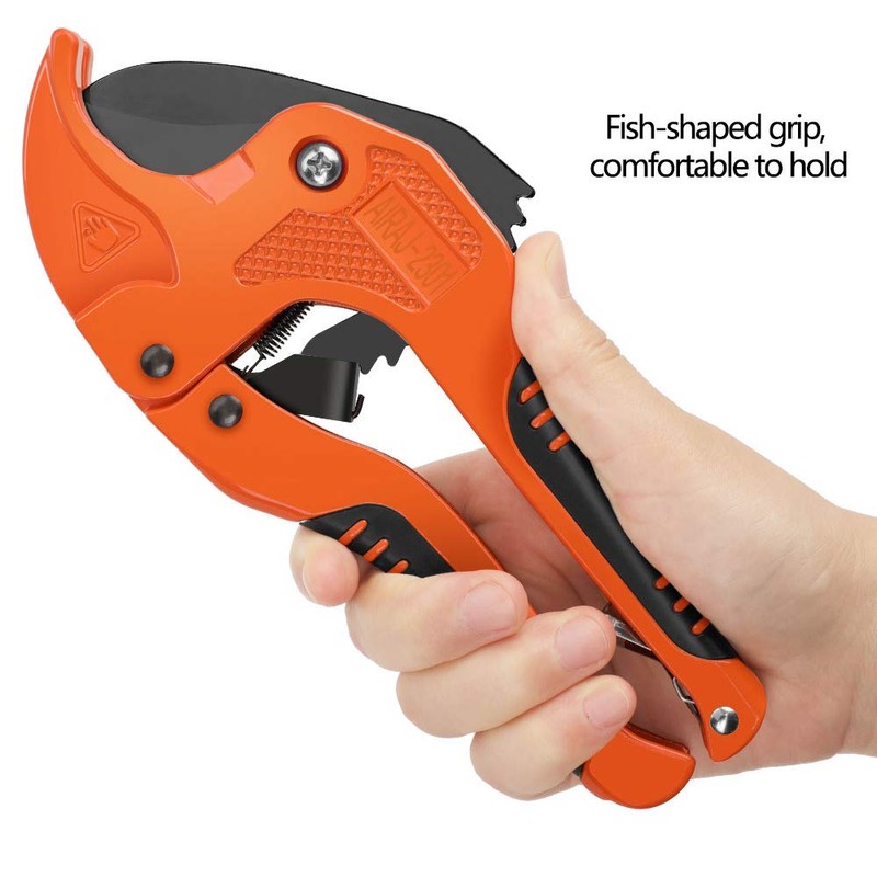 AIRAJ Pro PVC Pipe Cutter, Ratchet Hose Cutter Cutting 1-5/8