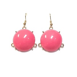 Upcycled Pink Bubble Large Round Earrings