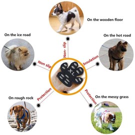 YL TRD 24 Piezas de Almohadillas de protección Antideslizantes para Patas de Perro, Zapatos para Perros autoadhesivos Desechables, Negro (XL)