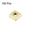 sourcing map Square Nuts, M3x5.5mmx2mm Yellow Zinc Plated Metric Coarse