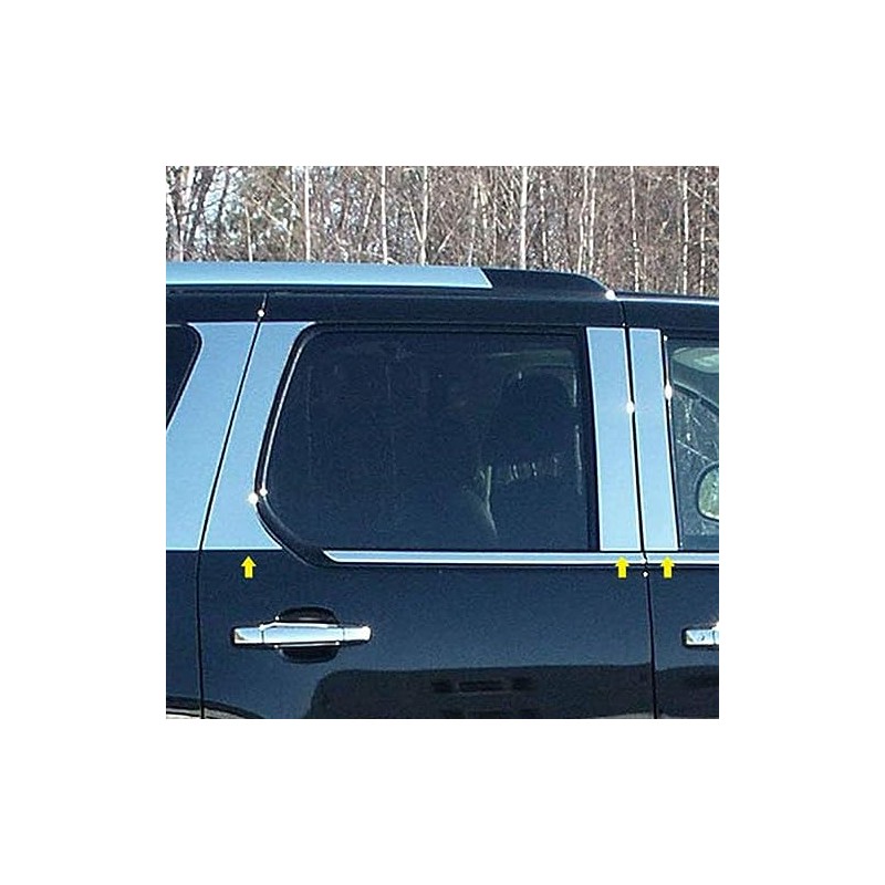 6pc. Chrome Pillar Post Trim fits Escalade 2007-2014