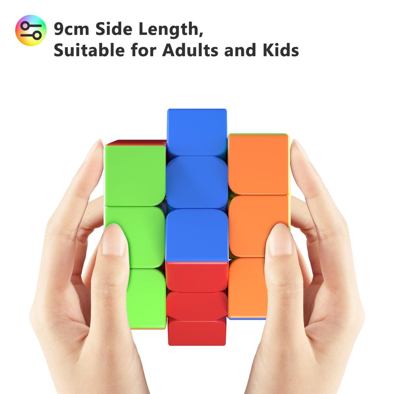 Vdealen Big Size 3x3x3 Stickerless Speed Cube, 3.54inch Smooth Magic