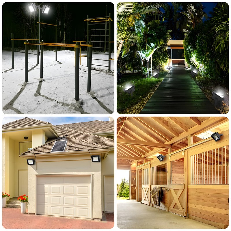DuBom 30W-200W One for Two Solar Flood Light Outdoor Remote,