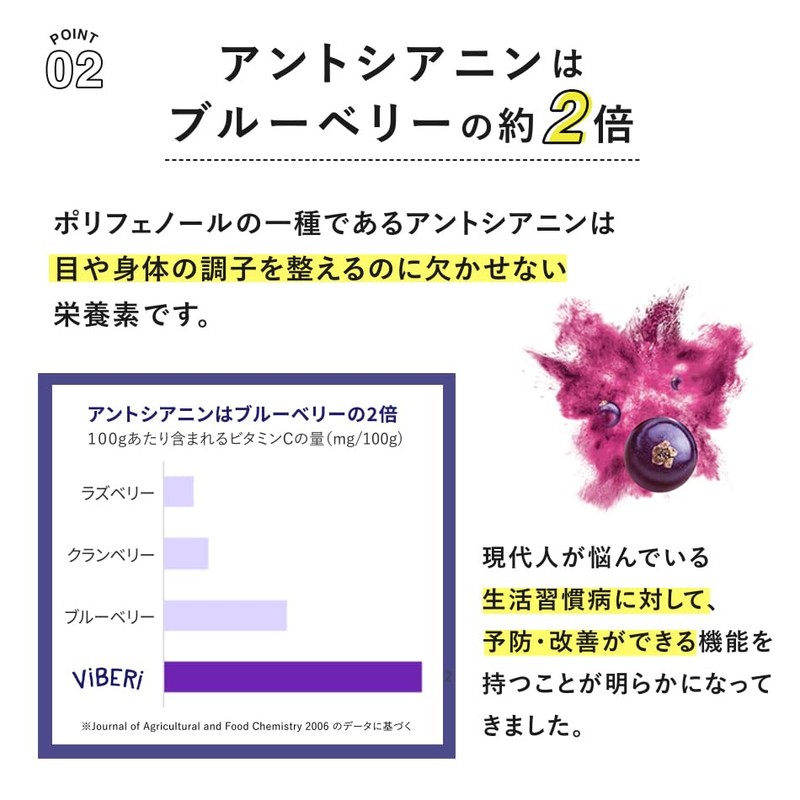 ViBERi (ヴァイベリー) 有機JAS カシスパウダー (カシス100%)180g オーガニック