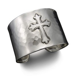 Anju Jewelry Silver Plated Collection Cuff Bracelet - Cross