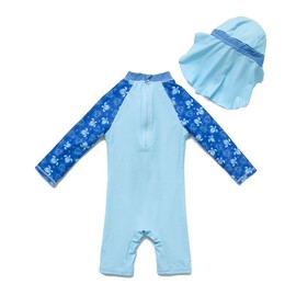 BONVERANO(TM Infant Boy's UPF 50+ Sun Protection L/S One Piece Zip Sun Suit Free Sun Hat (Sea Turtle, 24-36 Months)
