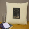 Azeeda 40cm x 40cm 'Mystical Black Cat Card' Canvas Cushion