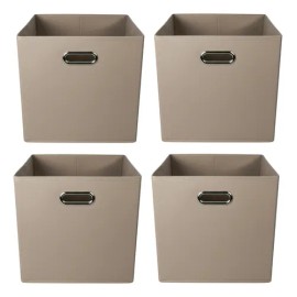 Set 4 Cajas Organizador Plegable Almacenamiento Hogar Negro