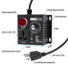 Aulmscn AC Motor Speed Controller ,Fan Speed Controller&Variable Speed Controller, 120V SCR Voltage Regulator for Electric Motors with Visible LED Display
