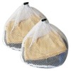 GZSYWZ 2 Pcs Mesh Laundry Bag with Drawstring Linen Portable