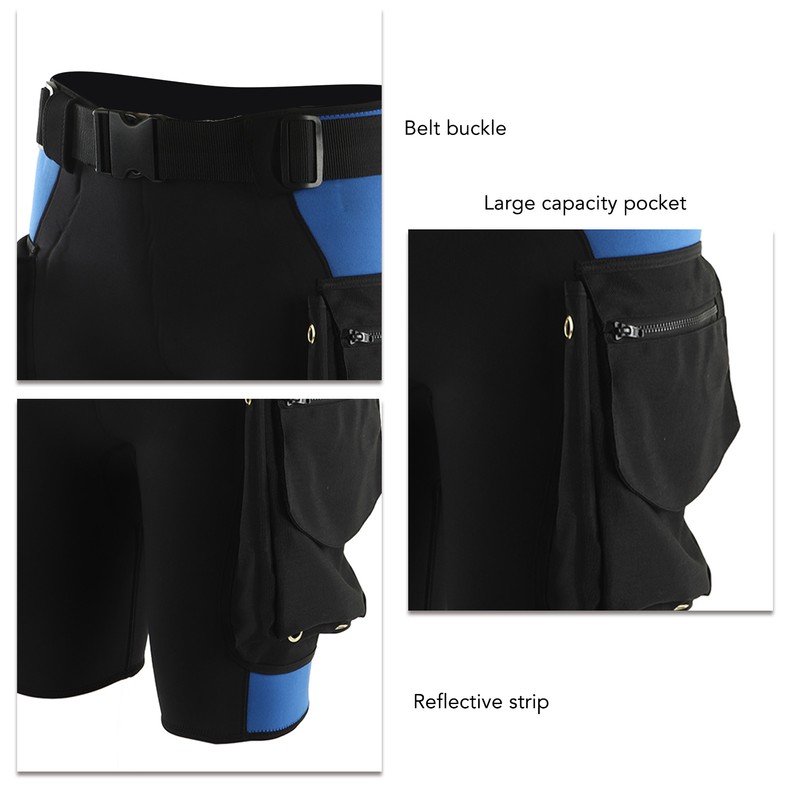 Swimming Snorkeling Diving Shorts with Pockets Stainless Steel Air Drain