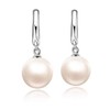 Qimily 18k White Gold Plated Silver Pearl Earrings Hypoallergenic Pearl