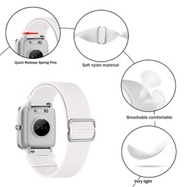 Issinlky Elastisches Nylon Band for Veryfitpro ID205L, 19mm Strap for GRV FC1 IDW 15 Willful YAMAY SW021 SW023/LIFEBEE ID205L/ID205S ID205G ID215G ID216 ID205U/WF021 WF025/Uwatch3 GT Ufit Smart Watch