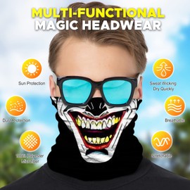 JOEYOUNG Headwear, Bandana Neck Gaiter Face Cover Mask Scarf Balaclava pack of 9