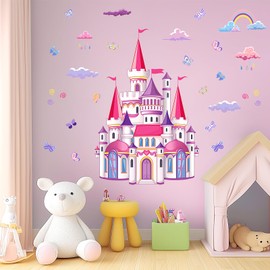 BEBOAN Wall Sticker for Children's Room, Girls - Castle Wall Sticker for Children's Room, Wall Sticker for Baby Room, Toddler Room, Bedroom, Living Room - Easy to Stick