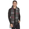 Atano Mens Reversible Checked Scarf with Tassels Black