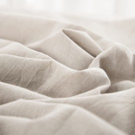 Fitted Sheet Queen Organic Cotton 11.8 inches (30 cm) Deep Pocket 100% Washed Cotton Bed Sheet Box Sheet Mite Resistant Beige