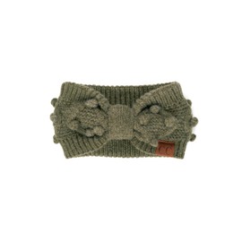 Winter CC Confetti Warm Fuzzy Fleece Lined Thick Knit Headband Headwrap Hat Cap (2ply Handmade Bobble Moss Mix)