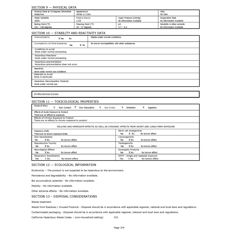 FixtureDisplays Zipp Wax Antifog, 1/2 oz Jar with Microfiber Cloth