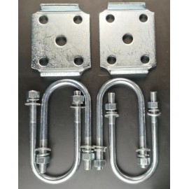 Rospeedracing Trailer U-Bolt kit Round 2-3/8" x 5-1/2" x 1/2" w Axle Plates & Nuts 3500 lbs