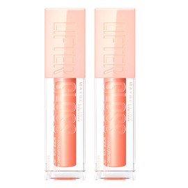 Maybelline New York Lifter Gloss Volumengebender Lipgloss mit Hyaluronsäure, Farbe Amber 007-2, 2 Stück