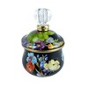 MacKenzie Black Flower Market Lidded Sugar Bowl Brand New