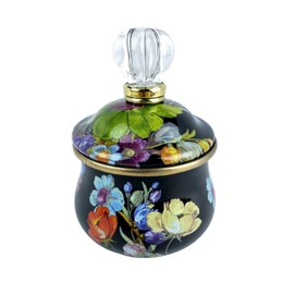 MacKenzie Black Flower Market Lidded Sugar Bowl Brand New