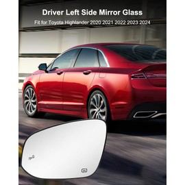 Driver Left Side Mirror Glass with Heat Blind Spot Fit for Toyota Highlander 2020-2024, Car Rearview Mirror Glass with Rear Holder