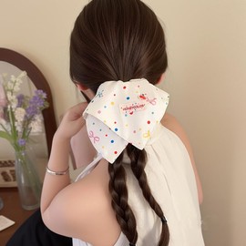 PLwelth Scrunchies for Women Girls Cute Polka Dots Elastic Hair Ties Ponytail Holder Square Bow Hair Scrunchy for Thin Thick Curly Hair Fashion Hair Bands Accessories for Daily Party Decoration