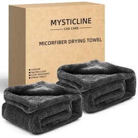 Mysticline Microfiber Drying Towels for Cars 2 Pack,Extra Large 1300 GSM,Ultra Absorbent Car Wash Towels,Without Residual Lint,Scratches or Water Spots,24'' x 36''