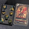 KERWELLSI Liquid Core Resin DND Dice, Blue Gold Dungeons and